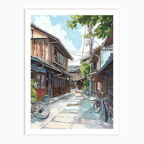 Kanazawa Japan 3 Retro Illustration Art Print