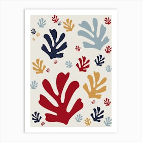 Abstract Leaves Cut Outs Christmas Art Print