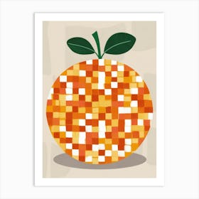 Orange Pixel Art 8 Art Print