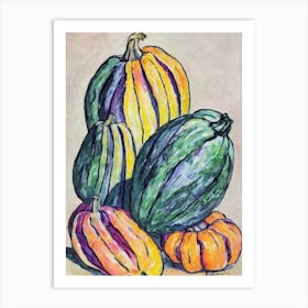 Delicata Squash 2 Fauvist vegetable Art Print