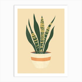 Snake Plant Minimalist Illustration 6 Art Print