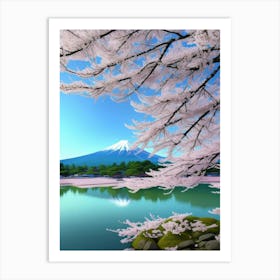 Cherry Blossoms Cherry Blossoms Mount Fuji Japan Art Print