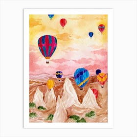 Cappadocia Watercolor Art Print