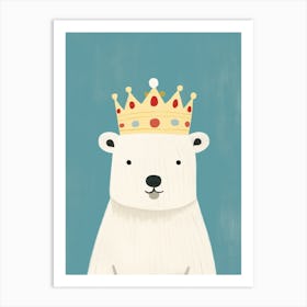 Little Polar Bear 2 Wearing A Crown Art Print