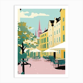 Malmo, Sweden, Flat Pastels Tones Illustration 1 Art Print