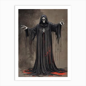 Dance With Death Skeleton Painting (87) Art Print