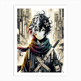 Anime Girl With Swords Art Print