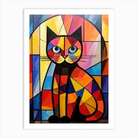 Cat Abstract Pop Art 7 Art Print