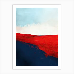 Red Field, Minimalism Art Print