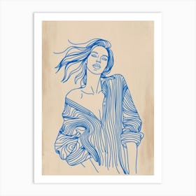 Woman In A Shirt 5 Art Print