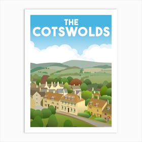 The Cotswolds Painswick Hills Cottages View Art Print