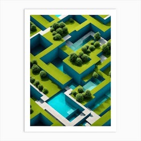 3d Maze Art Print