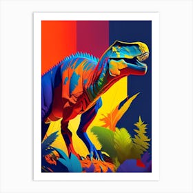 Allosaurus Fragilis 1 Primary Colours Dinosaur Art Print
