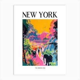 The Bronx Zoo New York Colourful Silkscreen Illustration 1 Poster Art Print