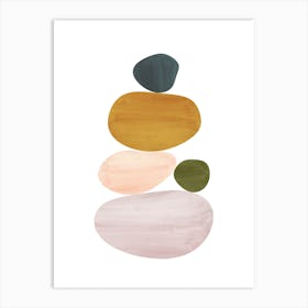 Watercolor balancing stones Art Print