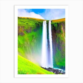 Skógafoss Waterfall, Iceland Majestic, Beautiful & Classic (2) Art Print