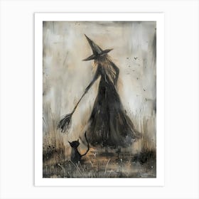 Witch And Cat 3 Art Print