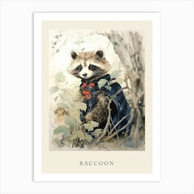 Beatrix Potter Inspired  Animal Watercolour Raccoon 3 Art Print