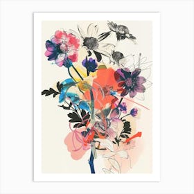 Cineraria 1 Collage Flower Bouquet Art Print