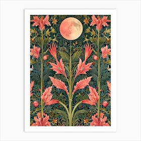 William Morris Moon And Flowers 18 Art Print