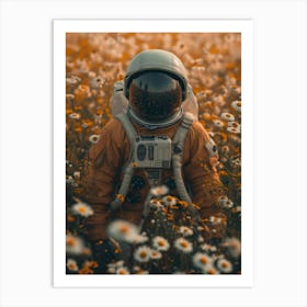 Astronaut In A Field Of Daisies Art Print