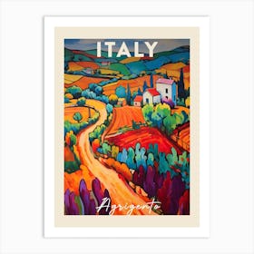 Agrigento Italy 4 Fauvist Painting  Travel Poster Art Print