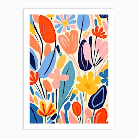 Petal Palette Waltz; Flower Market Bliss, Floral Art Print