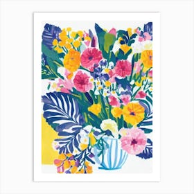 Marigold Modern Colourful Flower Art Print