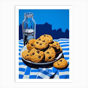 Cookies Blue Checkerboard Art Print
