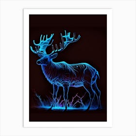 Funny Animal Deer Light Art Print