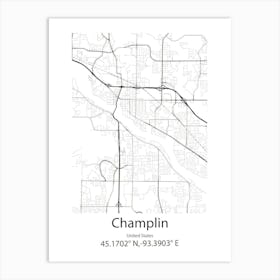 Champlin,United States Minimalist Map Art Print