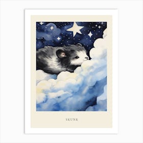 Baby Skunk 2 Sleeping In The Clouds Nursery Poster Art Print