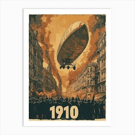 Aihrgdesign A Vintage Poster Of An Early Airship Soaring Abov D4439c62 2d2f 49e1 Afde Defbd28230e7 3 Art Print