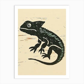 Parsons Chameleon Block Print Art Print