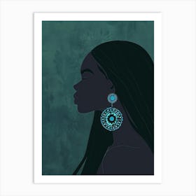 Illustration Of A Woman With Earrings Art Print