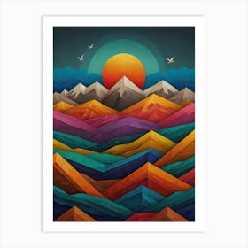 Abstract Mountain Landscape Art Print