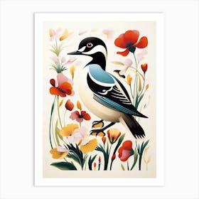 Scandinavian Bird Illustration Bufflehead 2 Art Print