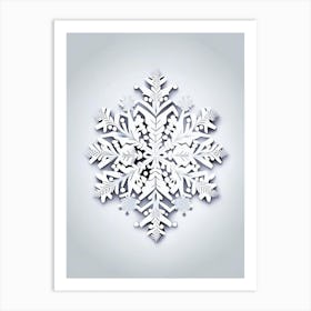 Winter Snowflake Pattern, Snowflakes, Marker Art 1 Art Print