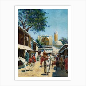 Samarkand Street Market, Richard Karlovich Zommer Art Print