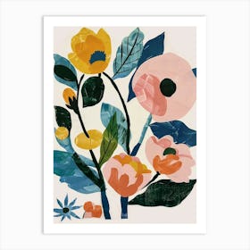 Painted Florals Rose 3 Art Print