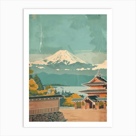 Mount Fuji Village Japan Art Print