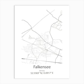 Falkensee,Germany Minimalist Map Art Print