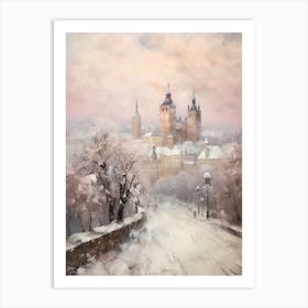 Dreamy Winter Painting Krakow Poland 3 Art Print