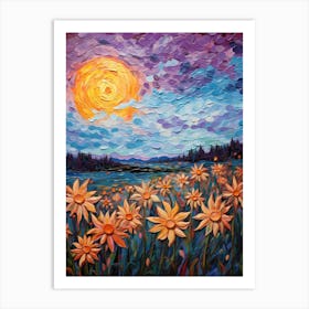 Daisies At Sunset Art Print