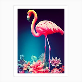 Colorful Flamingo Art Print