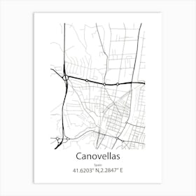 Canovellas,Spain Minimalist Map Art Print