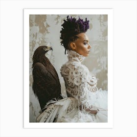 Eagle and woman Art Print