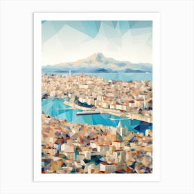 Marseille, France, Geometric Illustration 4 Art Print