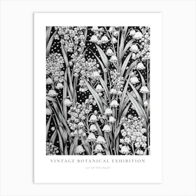 Lily Of The Valley 2 B&W Vintage Botanical Poster Art Print