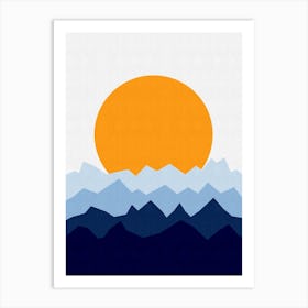 Watercolor geometric landscape 1 Art Print